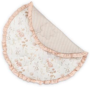Crane Baby Violet Floral Ruffle Quilted Baby Play Mat - Beige