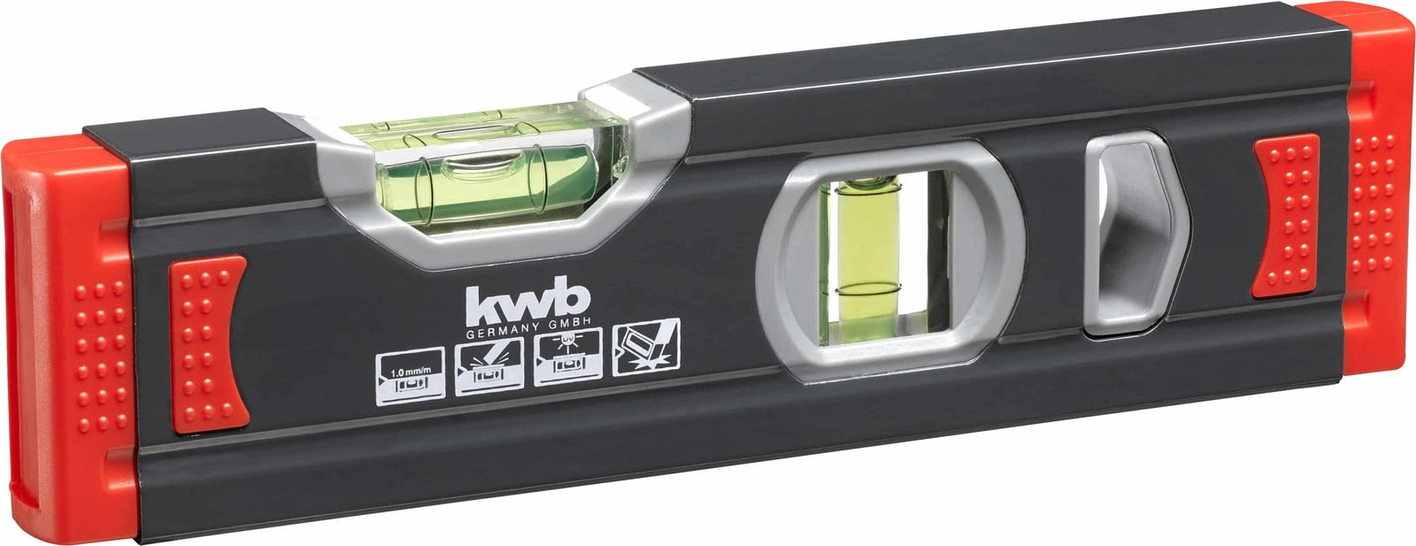 KWB Waterpas Aluminium en Kunststof 20 cm Donkergrijs/Rood
