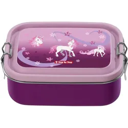 Step by Step Brotzeitbox Edelstahl-Lunchbox, Lunchbox, Rosa