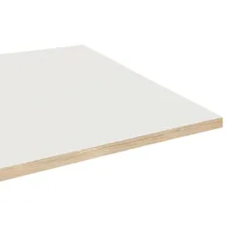 Restootab - Tischplatte 110x70 Dekor weiß Kanten in Holzoptik