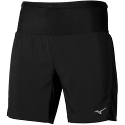 Mizuno, Herren, Sporthose, Multi Pocket Short 2in1 - Laufshorts - Herren (L), Schwarz