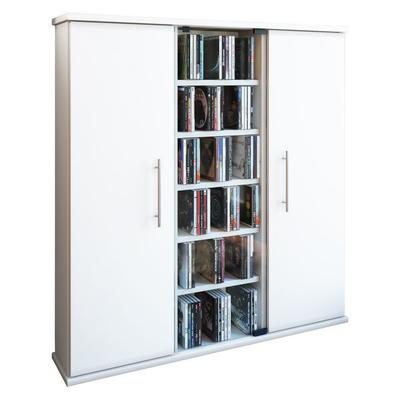 Holz CD DVD Stand Regal Schrank Santo Glastür