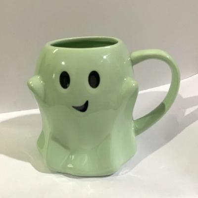 Uplift Essentials Creative Cartoon Elf & Ghost Holiday Ceramic Mug green