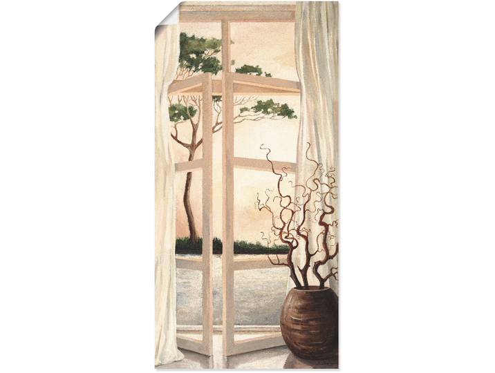 Wandbild ARTLAND Fensterbild Toskanischer Sonnenuntergang , beige (farbe bild(er): naturfarben), B:30cm H:60cm, Bilder, Wandbild, als Alubild, Leinwandbild, Poster in verschied. Grössen