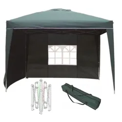 Lex Alu Pavillon Faltpavillon 3x3m Gartenpavillon Gartenzelt Partyzelt Wasserdicht Grün : Grün
