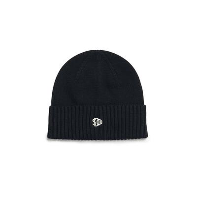 Beanie SUPERDRY "SD LOGO BEANIE", Herren, schwarz, Strick, Materialmix, unifarben, Mützen Beanie, Materialmix, regular fit