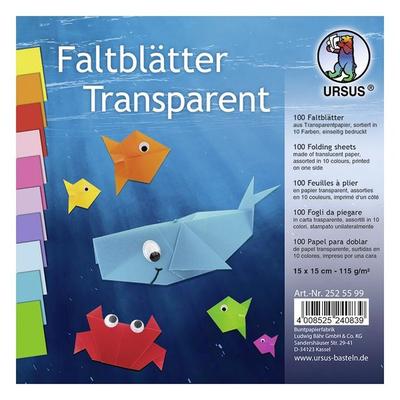 URSUS 100 Faltblätter 'Transparent', 15 x 15 cm
