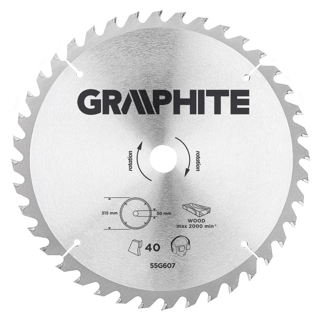 Graphite Graphit-Kreissägeblatt 315x30mm, 40 Zähne - 55H607 (TOP-55H607)