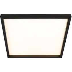 LED Deckenleuchte schwarz Wohnzimmerlampe eckig Deckenpanel mit Hintergrundbeleuchtung, Backlight, 22W 3000Lm warmweiß, LxBxH 42,2x42,2x4 cm
