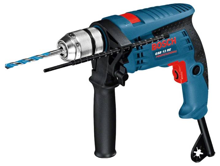 Schlagbohrmaschine BOSCH PROFESSIONAL GSB 13 RE Professional , blau, H:180mm L:266mm, Bohrmaschinen, Schlagbohrmaschine, kompakt für Einsteiger
