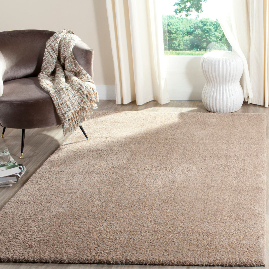 August Grove Wiley Area Rug Beige Rectangle 155 x 229 cm