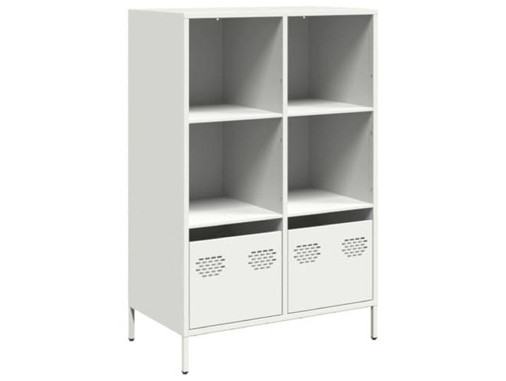 Highboard Weiß 68x39x103,5 cm aus Stahl Stabile Stahlkonstruktion, Schublade, pflegeleichte Oberfläche, vielseitig nutzbar