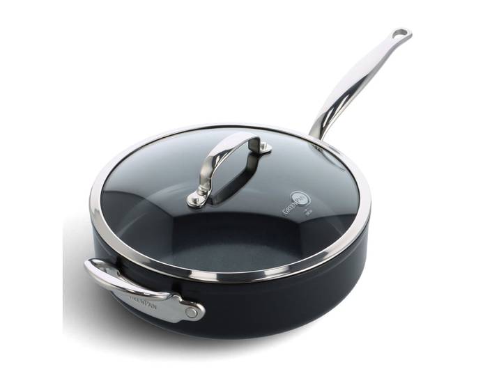 Sauteuse 28 cm aluminium forgé revêtement céramique avec couvercle