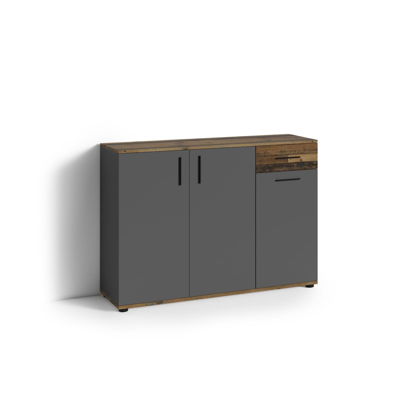 byLIVING Kommode JAKOB, Breite 110 cm, Old Wood (Altholz-Optik)/anthrazit