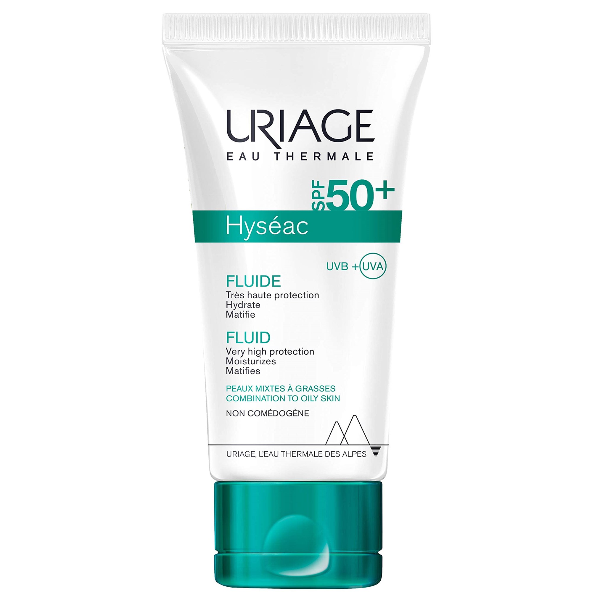 Uriage Hyséac Sun Protection Fluid Oil Free Moisturizes and Matifies Combination to Oily Skins 50mL SPF50+