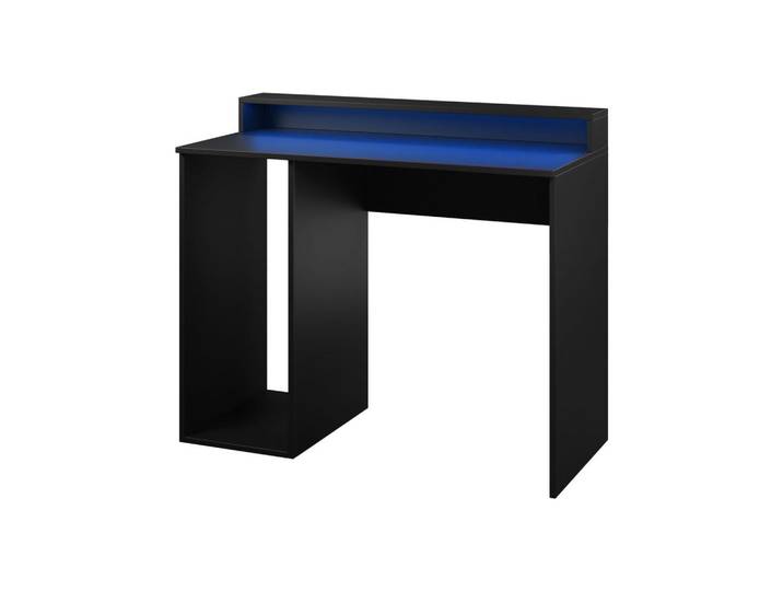 Mirjan24 Schreibtisch Gamer II, Schwarz, Rechteckig, 106x90x48 cm, Büromöbel, Schreibtische, Gaming-Tische