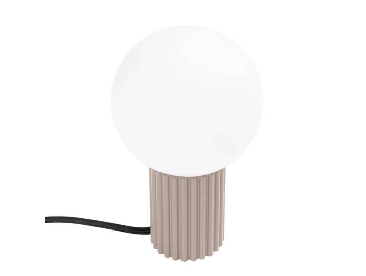 Lampe de table avec relief taupe et sphère en verre