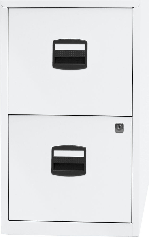 Hängeregistraturschrank PFA, 2 Schübe, verkehrsweiß BISLEY