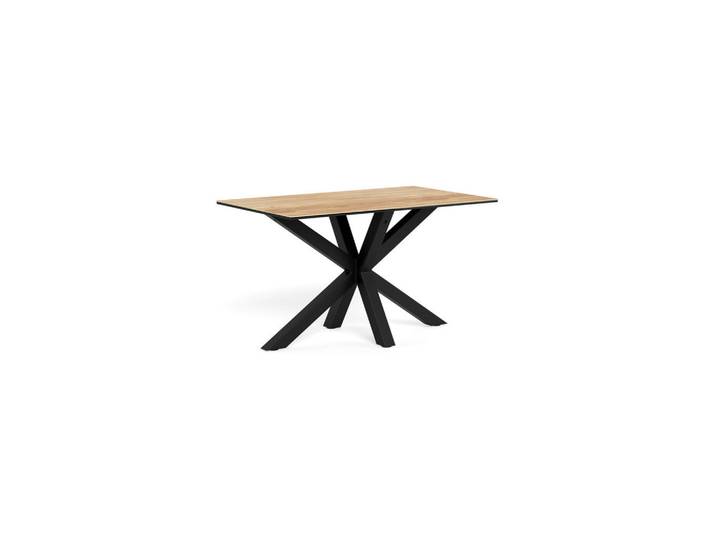 Mid.you Esstisch Heaven, Schwarz, Eiche, Metall, Glas, Keramik, Sternfuß, 80x75.5x135 cm, Esszimmer, Tische, Esstische, Glastische