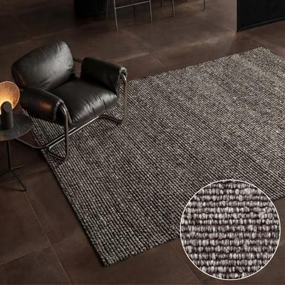Teppich VILLEROY & BOCH "Woll-Optik Teppich Wilma", grau (dunkelgrau multifarben), B:80cm H:8mm L:150cm, Baumwolle, Polyester, Teppiche, Teppich, Handgemacht, Woll-Optik, Weich, Meliert, Wohnzimmer, Schlafzimmer