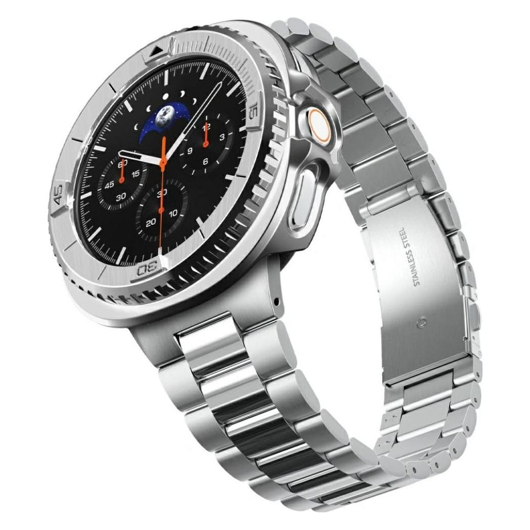 Spigen - Bezel Tune Pro Pilot - for Samsung Galaxy Watch8 Classic, Stainless Steel - Silver (ACS10017)