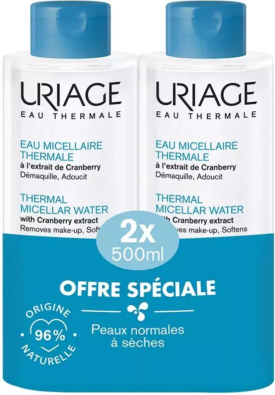 Uriage Thermal Micellar Water for Normal-Dry Skin 2 x 500ml Pack