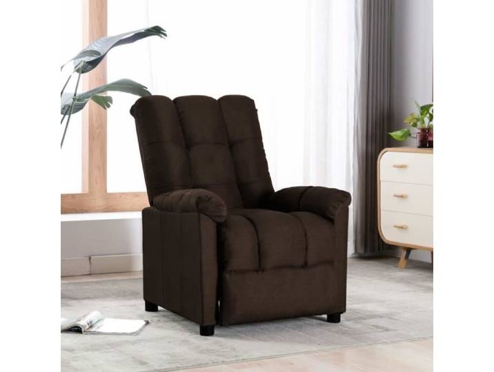 Elégant Fauteuil Relaxation inclinable Style Contemporain - Fauteuil Relax Marron foncé Tissu 31928