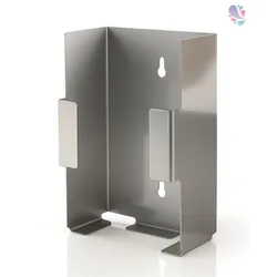 Spenderhalter aus Edelstahl für Einweg Handschuhe, rostfrei, flexibel montierbar, Maße in cm: 21,5 x 12,5 x 7,5