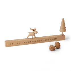 Adventskalender Elmar Philippi Buchenholz, Designer Flip Design, 36.6x13.5x3 cm