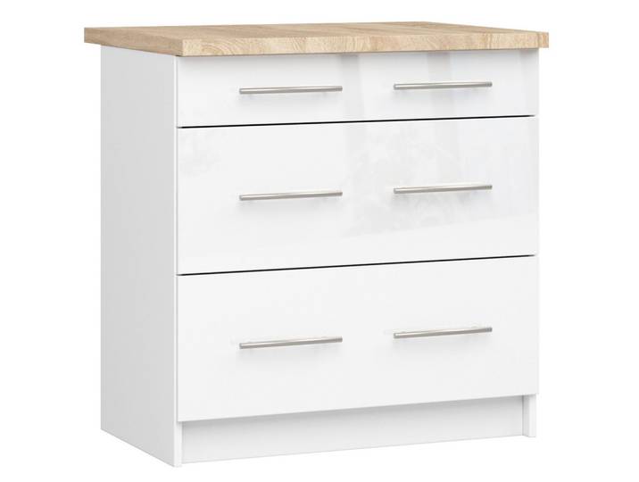 UNTERSCHRANK Weiß, Weiß Glanz 85/80/46