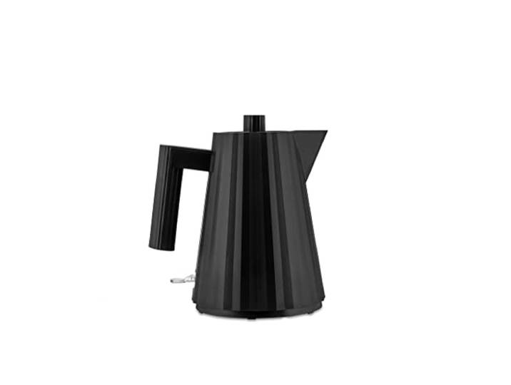 Alessi Plissé MDL06/1 B - Bouilloire Électrique Design\, en Résine Thermoplastique\, Fiche Européenne 2400W\, 100cl\, Noir