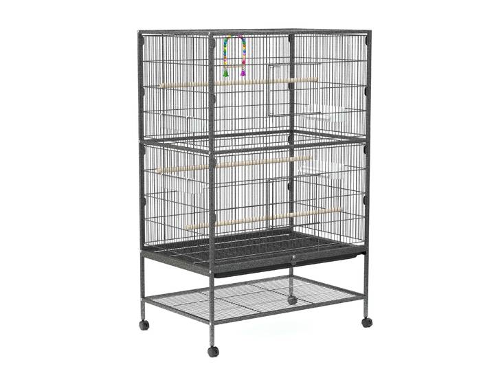 Vogelkäfig 79 x 52 x 135 cm schwarz
