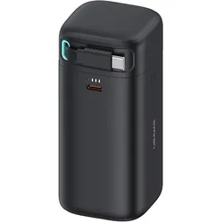 Usams Powerbank ze zwijanym kablem USB-C 18000 mAh PD45W Fast Charge XMF Series czarny/black 20KCD21 (18000 mAh, 45 W), Powerbank, Schwarz