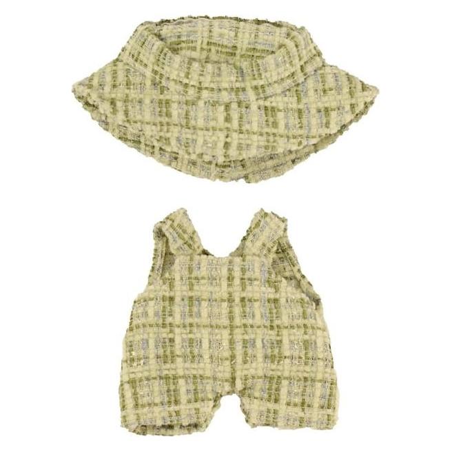 Heless Monster Styles, Bouclé Latzhose mit Fischerhut, mintgrün, Grösse 15 cm (7511)