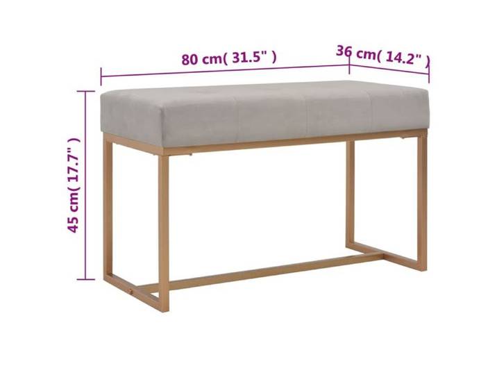 Black Friday  Banc salon - JILL - Banquette/Coffre - 80 cm - Gris Velours BB28