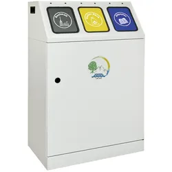 Abfalltrennung Triplex, RAL 7035/RAL 7016,RAL 1003, RAL 5010, verz. Innenbehälter, 3x30 Liter