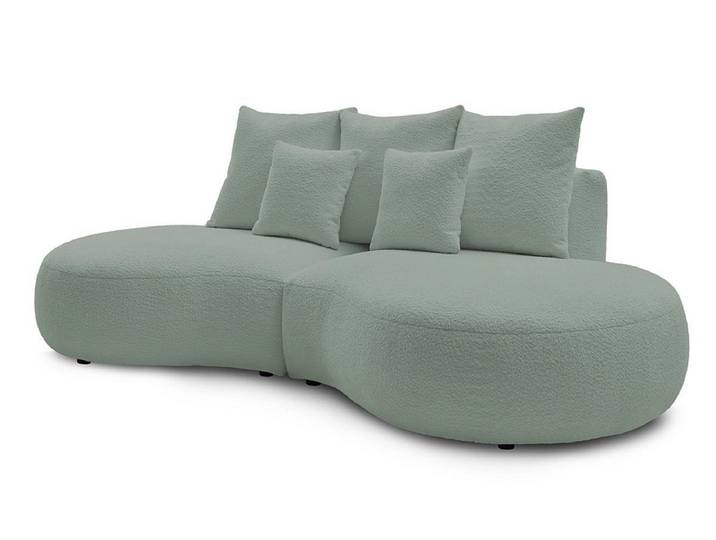 3er Sofa BOBOCHIC SAINT-GERMAIN Boucle-Stoff grün