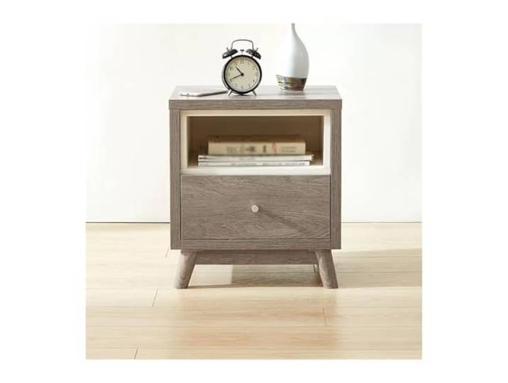 xiuling4568 Nachttisch mit Schublade for Schlafzimmer Wohnzimmer Grau Holz, 18,8 H Nachttischs