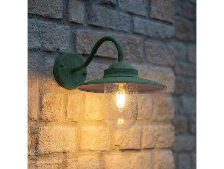 Außenwandleuchte Bilma Lindby, dimmbar, grün, Aluminium, Modern, Laternenform