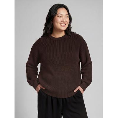 Strickpullover TOM TAILOR PLUS, Damen, Gr. 44, braun (java schwarz braun melange), Strick, Obermaterial: 52% Viskose, 27% Polyester, 21% Polyamid, unifarben, bequem hüftbedeckend, Rundhals, Bündchen, Pullover Strickpullover, Langarmpullover mit...
