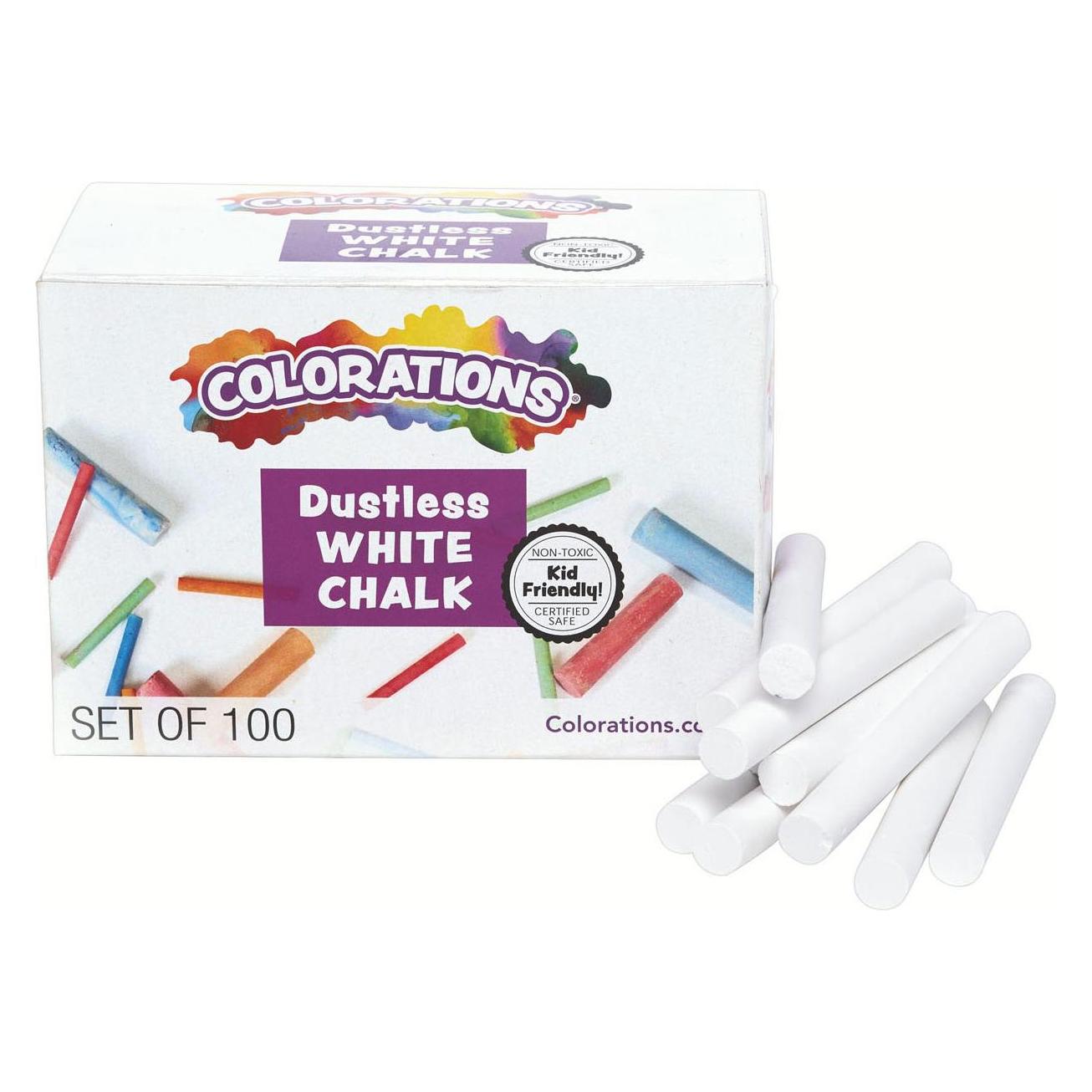Colorations Colorationen - Weisse staubfreie Kreide, 100 Stück. (39319688)