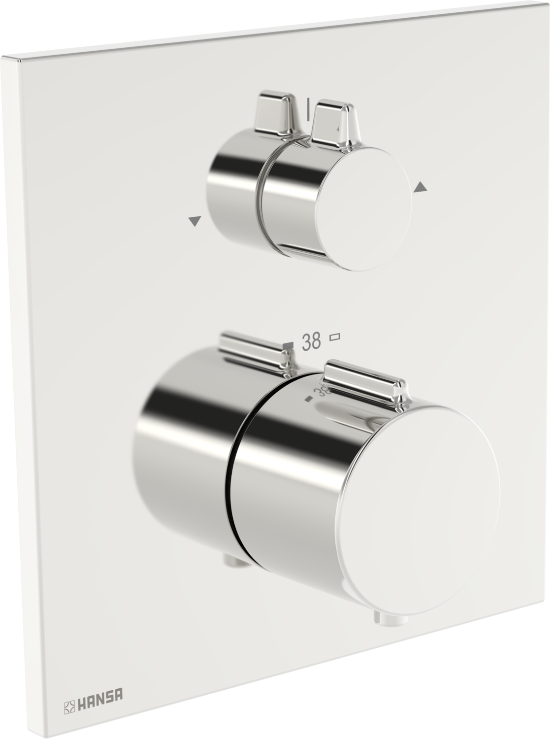 Kit d'installation pour thermostat Hansa HANSAEASYTHERM 8114 (référence 81149262), pour deux prises, carré chromé.