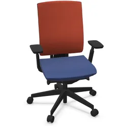 Profim Xenon NET 101 SL Drehstuhl mit Netzrücken und tiefenverstellbarem Lumbalpad - Runner Rot (63125) / Alba Blau (6026)
