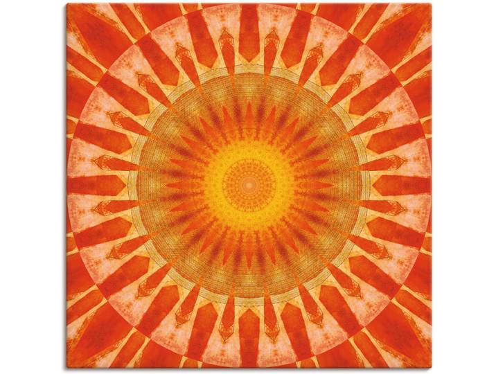 Wandbild ARTLAND Mandala Sonnenuntergang , orange (farbe bild(er): orange), B:70cm H:70cm, Bilder, Wandbild, als Leinwandbild, Poster in verschied. Grössen