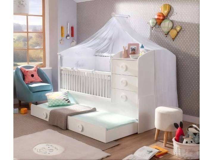 Möbel-Zeit Babybett BABY COTTON mitwachsendes Babybett, 80x180 cm Babybett das mitwächst