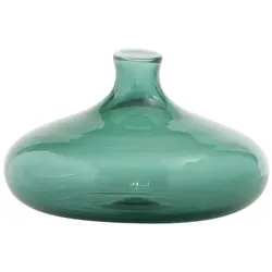 Zafferano Eine 19 cm große Un Fiore Vase aus mundgeblasenem Borosilikatglas in Seegrün, ideal für elegante, raffinierte und anspruchsvolle Blumendekorationen.