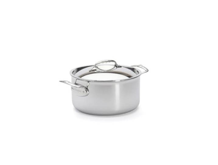 De Buyer - AFFINITY Edelstahltopf mit Edelstahldeckel - 24 cm - 3742.24 24 cm, hergestellt in Frankreich, schneller Temperaturanstieg, Edelstahl 18/10, für alle Herdarten + Backofen