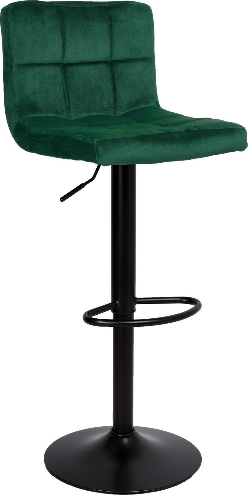 eHokery barkruk, fluweel, donkergroen, met metalen frame