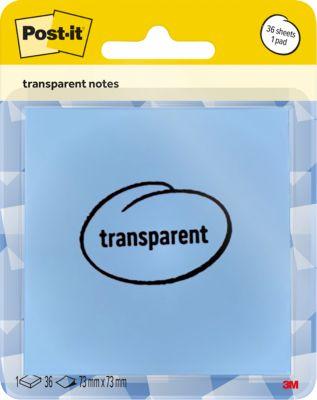 Post-it transparente Haftnotizen Pastellblau, halbtransparent für Bücher & Skripte, rückstandsfrei ablösbar, papierfreundlich, 36 Blatt/Pad