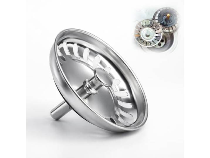 1 Pièce Bouchon d'Évier Cuisine\, Grille Évier Cuisine avec pour Joints de Rechange pour Boîte de\, Bouchon Évier Cuisine 79mm\, Ne Se Bouche Ne Déborde Pas\, Filtre Évier\, Compatible IKEA ATLANT DOMSJÖ